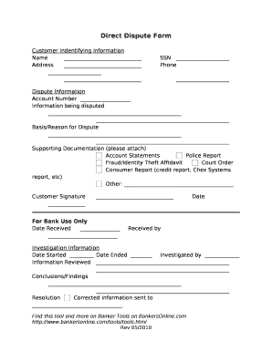 Direct Dispute Form