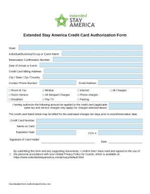 extended stay america third party authorization
