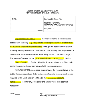 MOTION TO WAIVE template