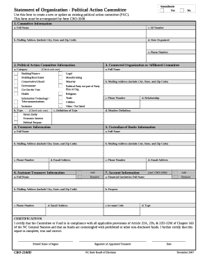 Statement of Organization - Political Action Committee