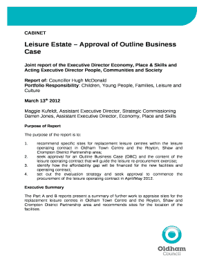 Leisure Estate Approval of Outline Business Case