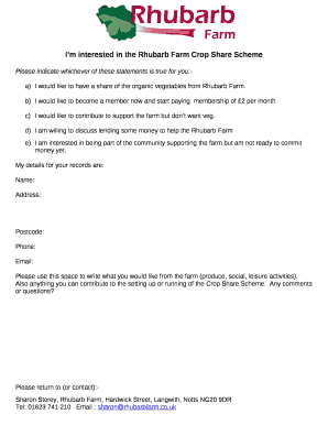 Im interested in the Rhubarb Farm Crop Share Scheme