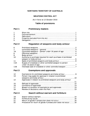 Part 2Regulation of weapons and body armour