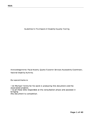 Guidelines for Purchasers of Disability Equality Training template