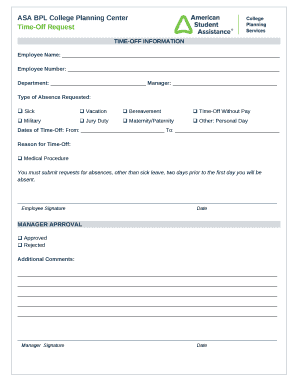 TIME-OFF INFORMATION