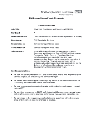 Job Title:Advanced Practitioner and Team Lead (CRRT)