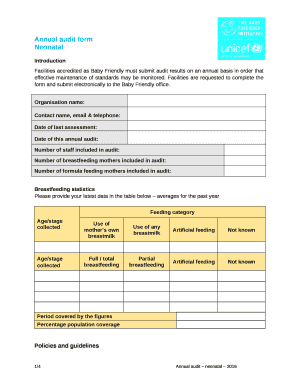 Facilities are requested to complete the form and submit electronically to the Baby Friendly office