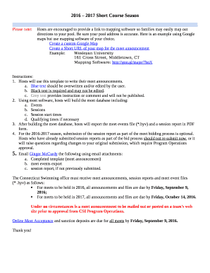 Please note:Hosts are encouraged to provide a link to mapping software so families may easily map out directions to your pool