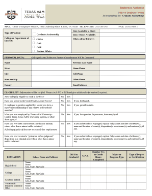 To be completed for:Graduate Assistantship