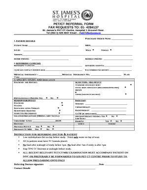 PET/CT REFERRAL Doc Template | pdfFiller