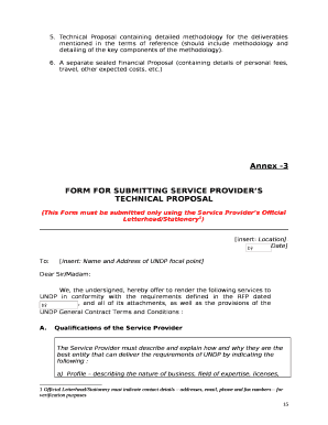 International Open Bidding template