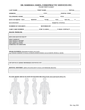 BARBARA JAMES, CHIROPRACTIC SERVICES INC