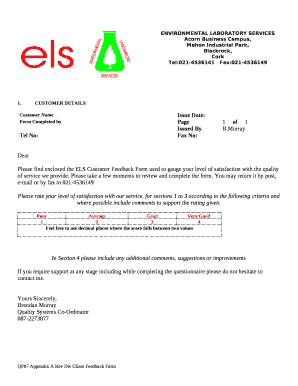 ENVIRONMENTAL LABORATORY SERVICES