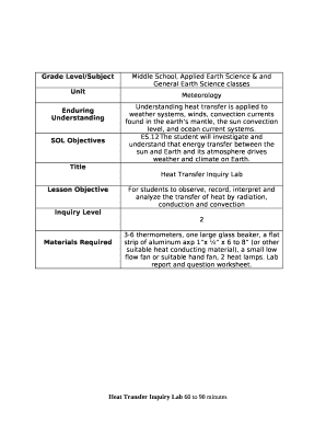 Middle School, Applied Earth Science & and General Earth Science classes