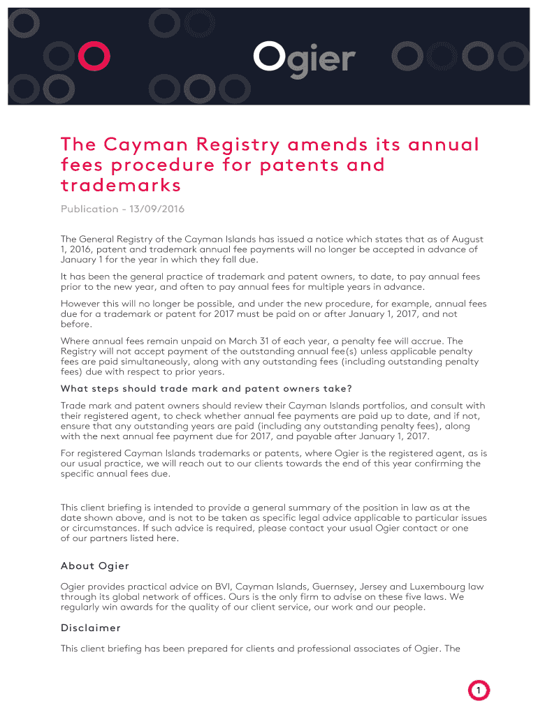Fillable Online The Cayman Registry amends its annual Fax Email Print