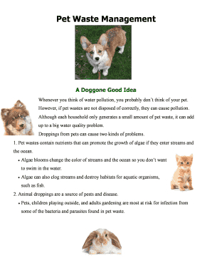 Fillable Online Pet Waste Management Fax Email Print - pdfFiller