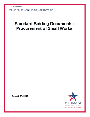 Standard Bidding Documents: Procurement of Small Works