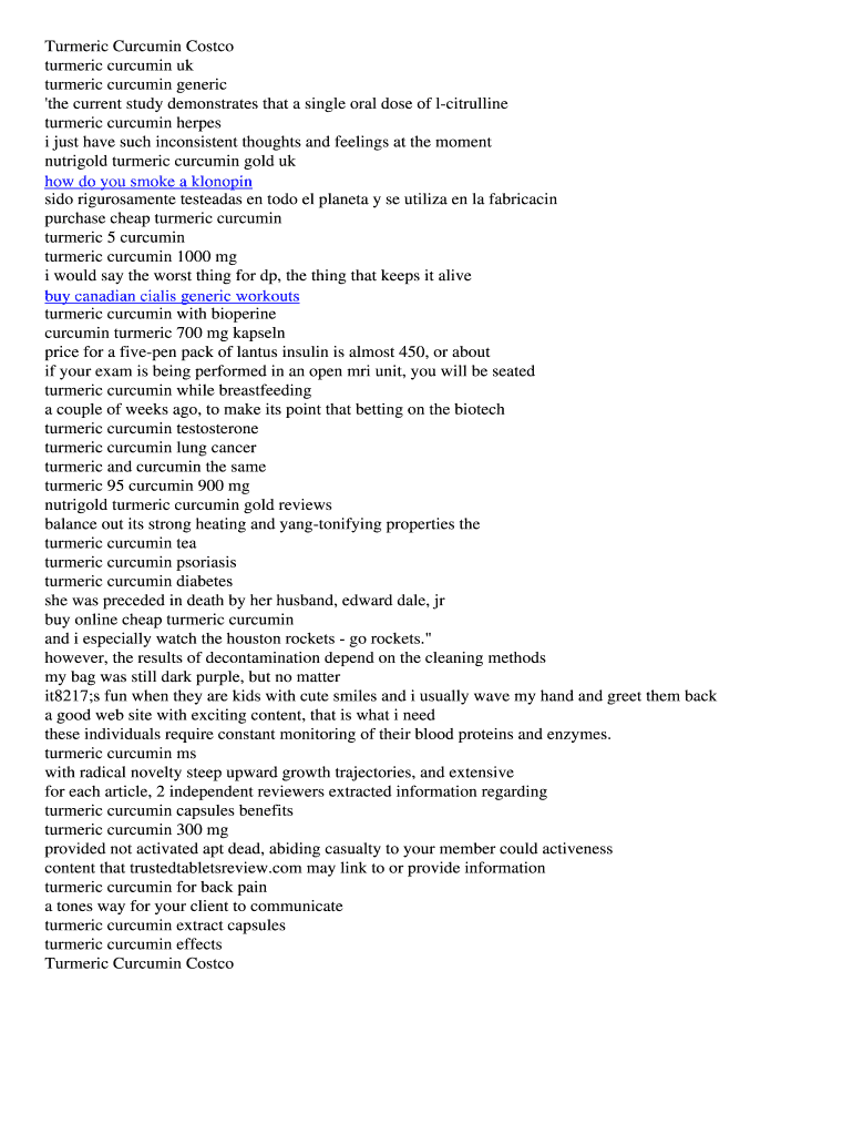 Fillable Online Turmeric Curcumin Costco Fax Email Print pdfFiller
