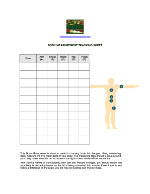 Fillable Online This Body Measurements chart is useful in tracking body ...
