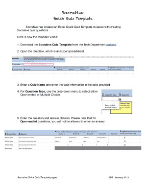 Fillable Online Quick Quiz Template Fax Email Print - pdfFiller