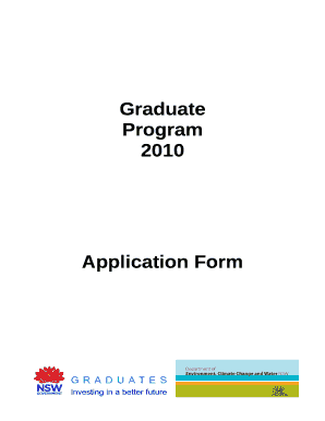 Department of Environment, Climate Change and Water NSW Graduate Program 2010 Application Form