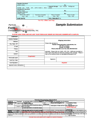 ParticleSample Submission Form