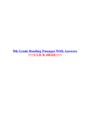 Fillable Online 5th Grade Reading Passages With Answers Fax Email Print ...