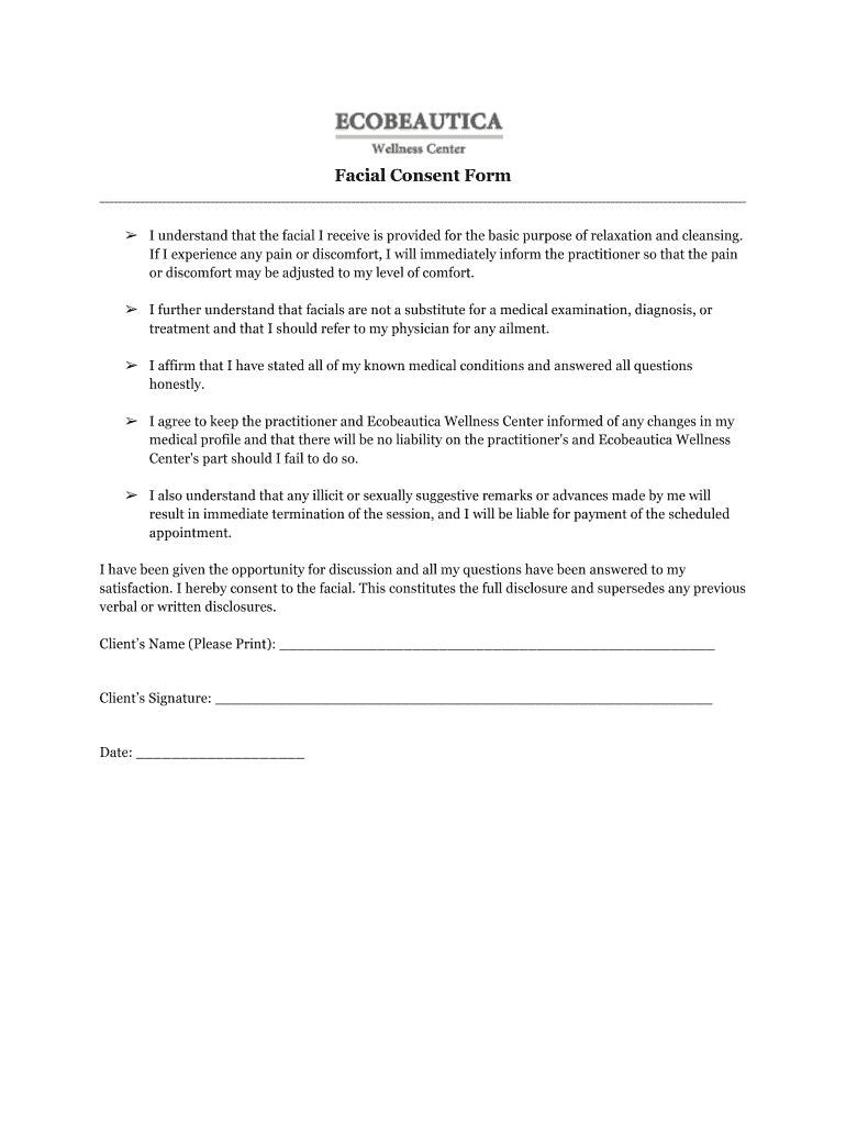 Fillable Online Facial Consent Form Fax Email Print - pdfFiller