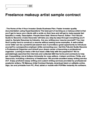 Freelance Makeup Artist Sample Contract