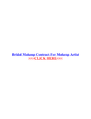Bridal Makeup Contract for Makeup Artist