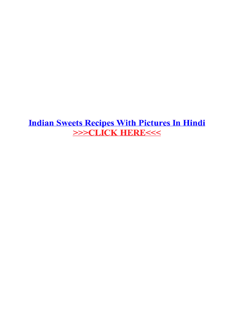 Fillable Online Indian Sweets Recipes With Pictures In Hindi Fax Email