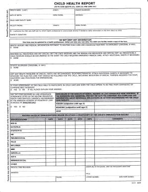 Child Health Report Form