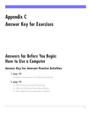 Fillable Online Answer Key for Exercises Fax Email Print - pdfFiller