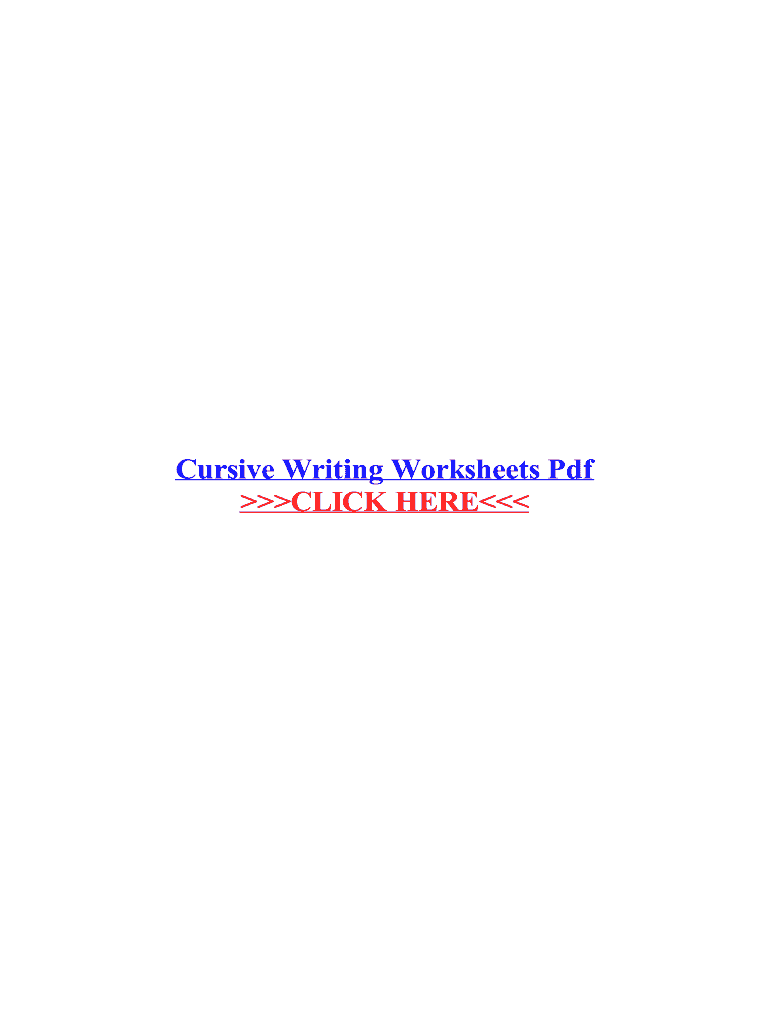 Fillable Online Cursive Writing Worksheets Pdf Fax Email Print - pdfFiller