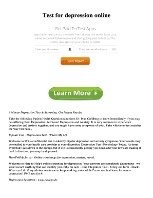Fillable Online Test for depression online Fax Email Print - pdfFiller