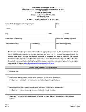 EARLY INTERVENTION PROCEDURAL SAFEGUARDS OFFICE Doc Template | pdfFiller