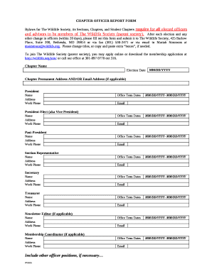 CHAPTER OFFICER REPORT FORM