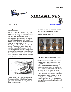 A slide/movie presentation that will include recent fishing adventures with youth for spring trout in Maryland, spring steelhead in New York, a float trip down the Youghiogheny River in Pennsylvania and the 2012 Brotherhood of the