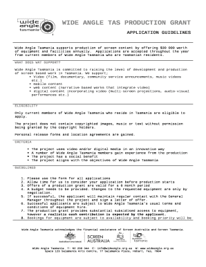 WIDE ANGLE TAS PRODUCTION GRANT