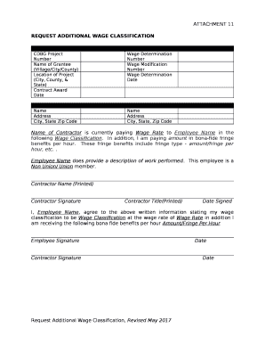 REQUEST ADDITIONAL WAGE CLASSIFICATION