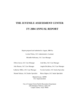 Report prepared and submitted in August, 2004 by: