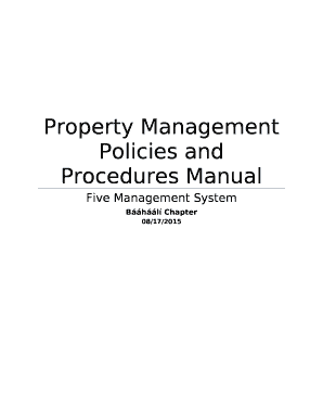 Property Management Policies and Procedures Manual