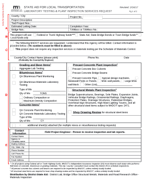 Mn dot lab testing plant inspection request