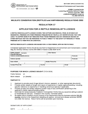 WILDLIFE CONSERVATION (REPTILES and AMPHIBIANS) REGULATIONS 2002