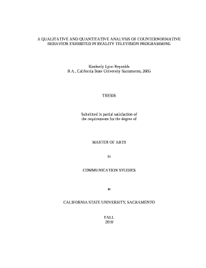 A QUALITATIVE AND QUANTITATIVE ANALYSIS OF COUNTERNORMATIVE BEHAVIOR EXHIBITED IN REALITY TELEVISION PROGRAMMING