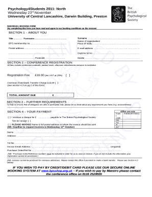(by completing this form you have read and agree to our booking conditions on the reverse)