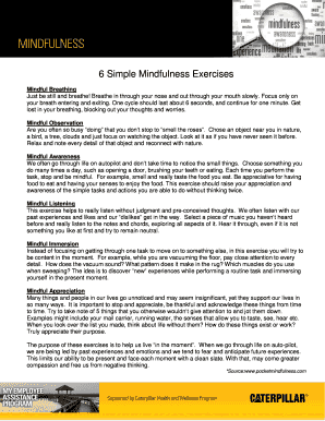 Fillable Online 6 Simple Mindfulness Exercises Fax Email Print - pdfFiller