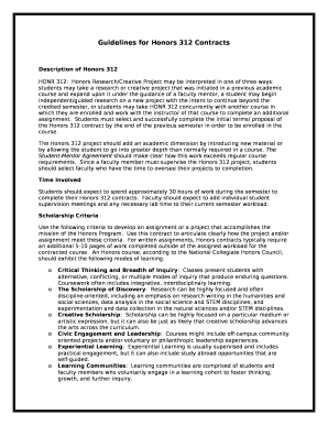 Guidelines for Honors 312 Contracts