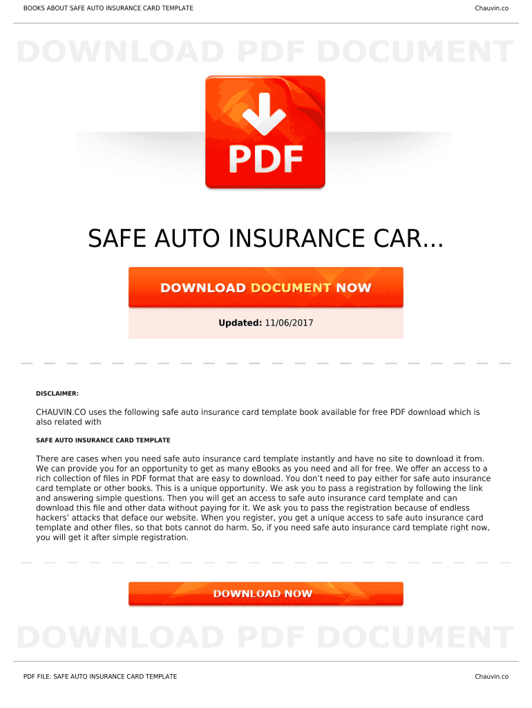 BOOKS ABOUT SAFE AUTO INSURANCE CARD TEMPLATE: Fill out & sign