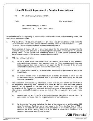 Line Of Credit Agreement Feeder Associations